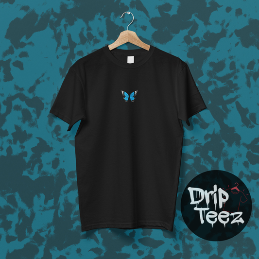 Blue Butterfly Tee For Girls